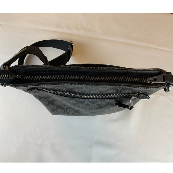 Coach Leather Monogram Crossbody Bag - Black/Gray - Picture 15 of 16